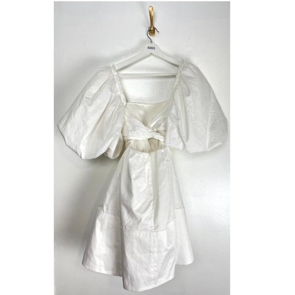 AJE Casabianca Puff Sleeve Cotton Minidress in Ivory 6 US / 10 AU - Picture 10 of 16